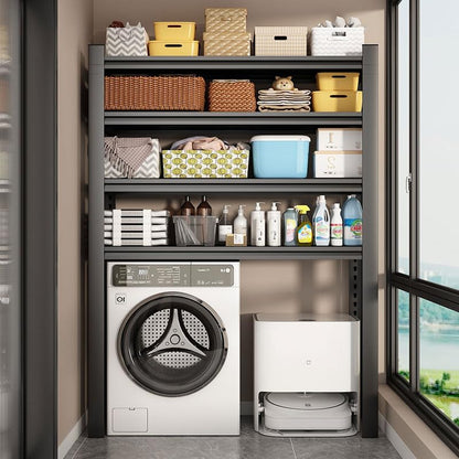 Laundry Shelf,5 Tier Over Washer and Dryer Storage Shelves,Adjustable Easy to Install,Space Saver Laundry Shelf Organizer,Utility Shelves for Balcony (with fence-78 H*18" D*47.24" W)