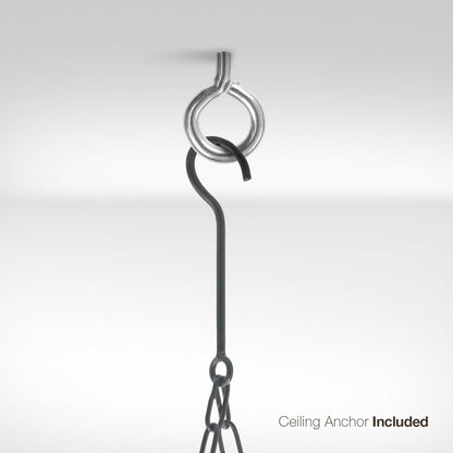 Sorbus® Pot and Pan Rack for Ceiling with Hooks — Decorative Oval Mounted Storage Rack — Multi-Purpose Organizer for Home, Restaurant, Kitchen Cookware, Utensils, Books, Household (Hanging Black)