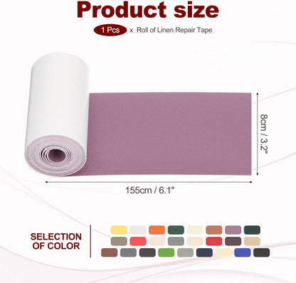 PATIKIL Leather Patches Tape for Furniture, 3.2 x 61 Inch Self Adhesive Vinyl Leather Repair Kit Cover Sheet for Couch, Sofa, Car Seats, Office Chair, Light Purple