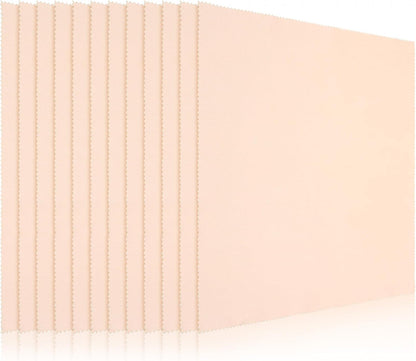 Frienda 12 Pack Large Microfiber Glass Cleaning Cloths 12 x 12 Inch Oversized Eyeglass Sunglasses Cleaning Cloths for Electronics Glasses Screens and Lenses(Beige)