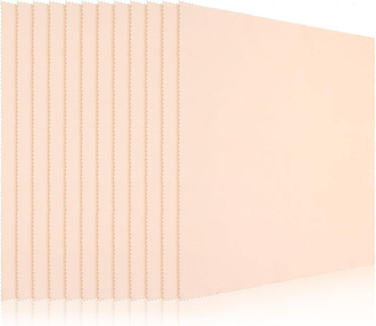 Frienda 12 Pack Large Microfiber Glass Cleaning Cloths 12 x 12 Inch Oversized Eyeglass Sunglasses Cleaning Cloths for Electronics Glasses Screens and Lenses(Beige)