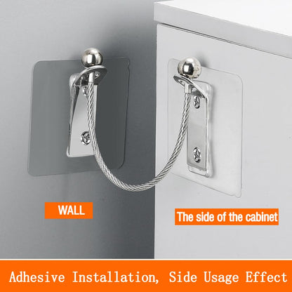 Furniture Anchors 2 Pairs No Drill Heavy Duty Anchors Fridge Lock Adjustable Self-Adhesive Safety Anti Tip Straps for Baby Proofing 220lbs Tension Earthquake Resistant Metal Straps Prevent Falling