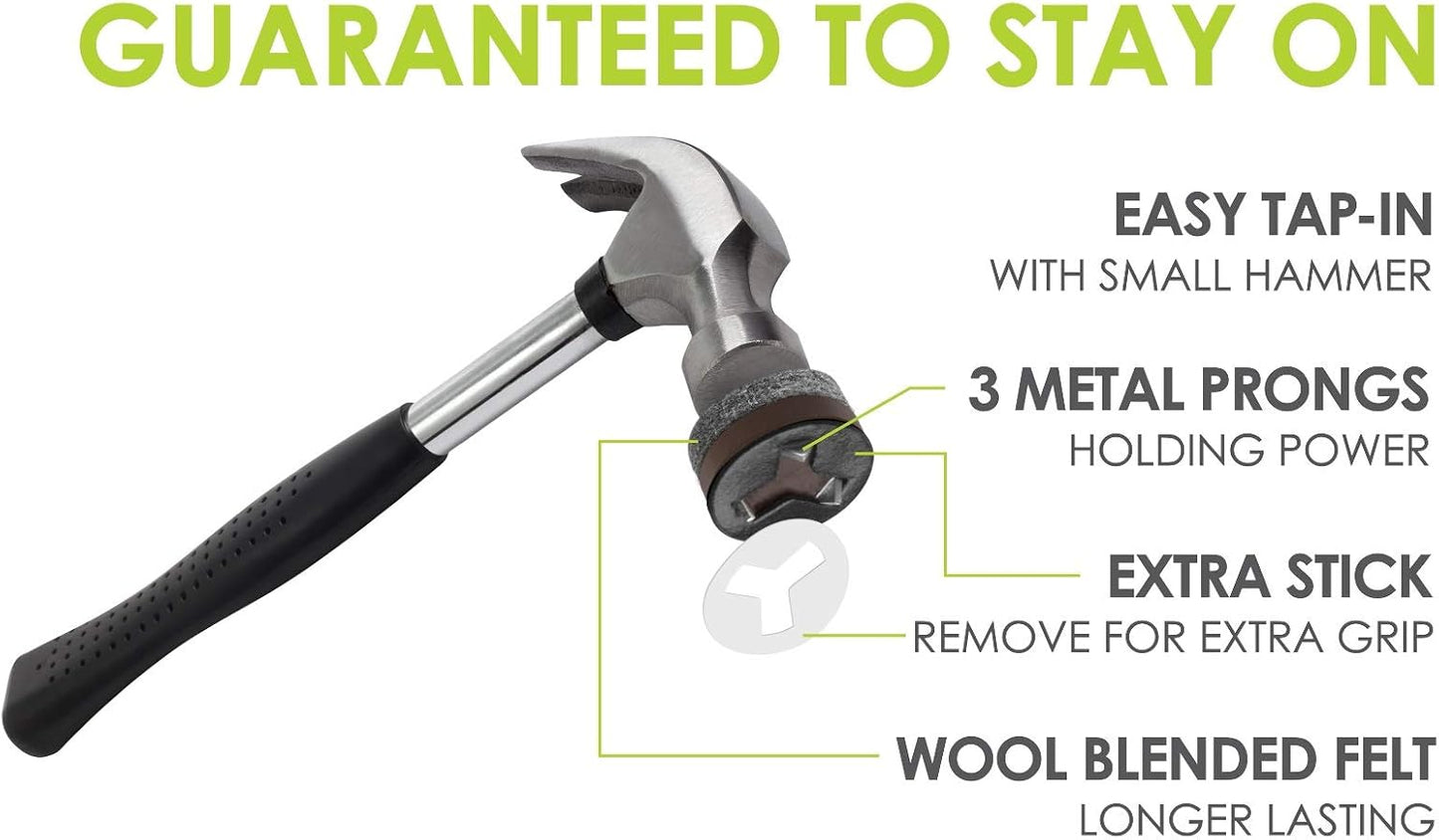 Slipstick GorillaFelt 3/4 Inch Chair Leg Floor Protectors/Felt Glides (Set of 16) Tap On Felt Furniture Pads Guaranteed to Stay On, Round Sliders, CB240-16