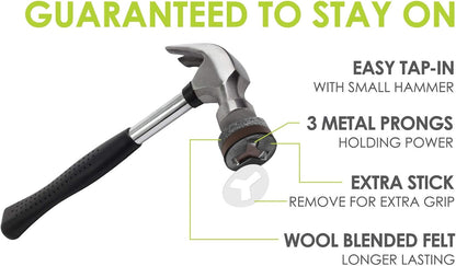 Slipstick GorillaFelt 3/4 Inch Chair Leg Floor Protectors/Felt Glides (Set of 16) Tap On Felt Furniture Pads Guaranteed to Stay On, Round Sliders, CB240-16