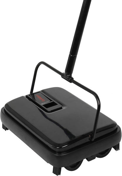 Eyliden Carpet Sweeper, Mini Size Lightweight Hand Push - No Noise, Non-Electric, Easy Manual Sweeping Only for Carpet Cleaning (Black)