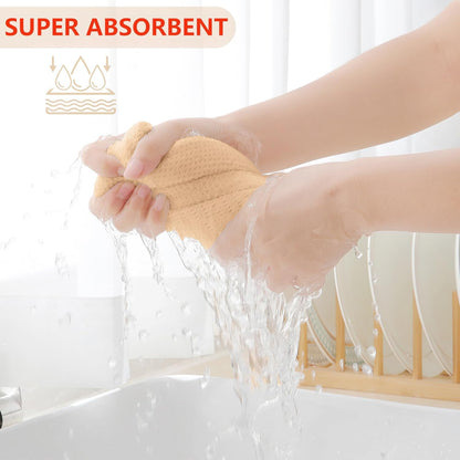 Homaxy 100% Cotton Waffle Weave Kitchen Dish Cloths, Ultra Soft Absorbent Quick Drying Dish Towels, 12 x 12 Inches, 8-Pack, Apricot