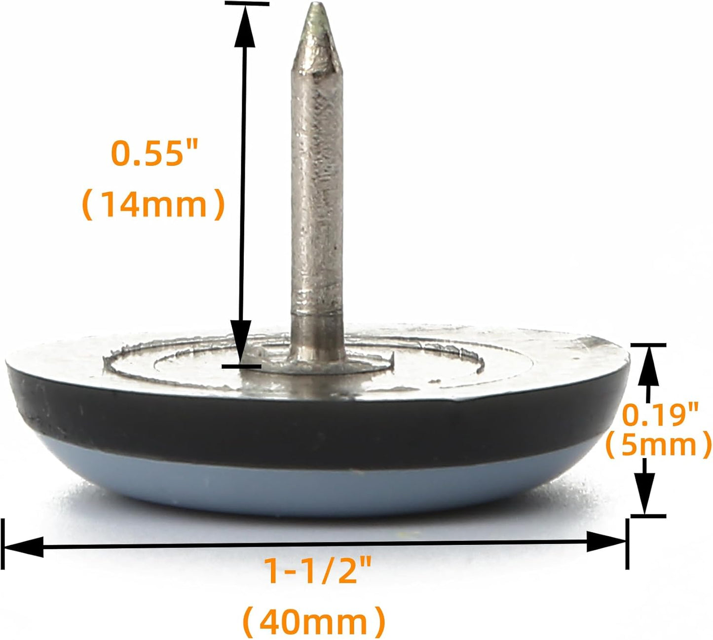 Furniture Glides Sliders-Furnigear PTFE (Teflon) Chair Leg Movers Sliders for Carpet and Hardwood Surface - Move Your Furniture Easily & Safely - Best Floor Protector (1-1/2", 12pack)