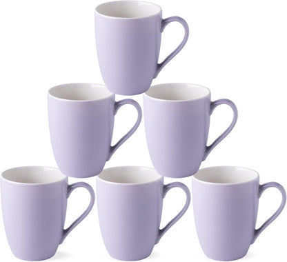 GBHOME 16oz Coffee Mugs Set of 6, Large Ceramic Coffee Mugs for Man, Woman, Dad, Mom, Modern Coffee Mugs Set with handle for Tea/Latte/Cappuccino/Milk/Cocoa. Dishwasher&Microwave Safe,Puple