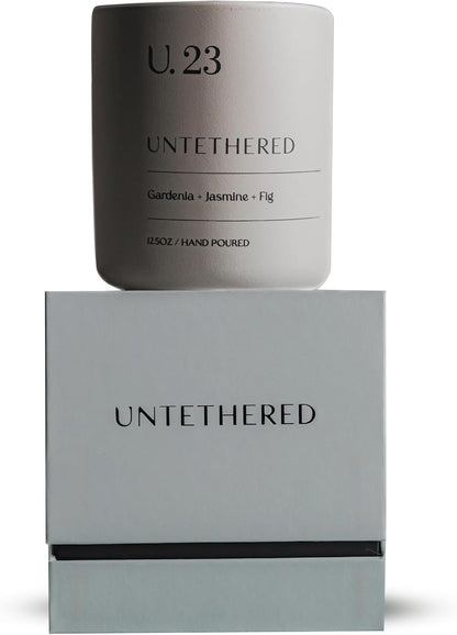 U.23 Luxury Scented Candle – Gardenia, Jasmine & Fig | Hand-Poured in USA with 100% Natural Coconut & Apricot Wax | Double Wick, Long-Lasting Aromatherapy Candle for Home, Gift & Relaxation (12.5 oz)