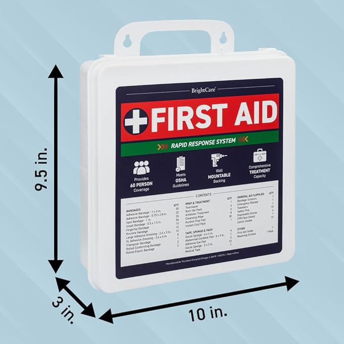 Professional First Aid Kit for Workplace, Wall Mountable & Portable with Hard Case, OSHA Compliant for Businesses, Office, Restaurants, Work Vehicles, Retail & Service Spaces - 280 Piece - Large