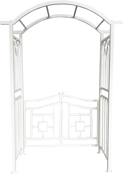 White Aluminum Garden Arbor Arch with Gate