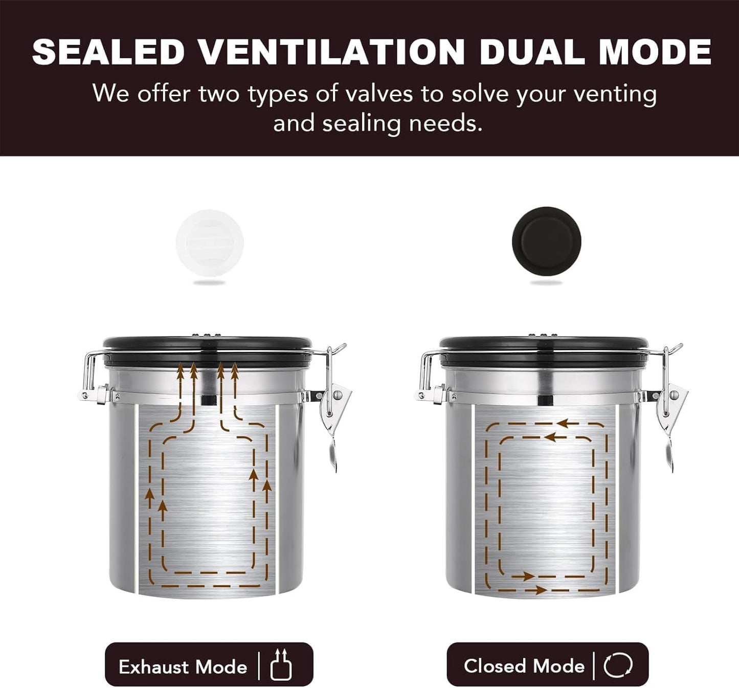 ShanSon Coffee Canister Airtight Stainless Steel Kitchen Food Storage Container with Date Tracker for Beans Grounds Tea Flour Cereal Sugar, 22OZ, Silver