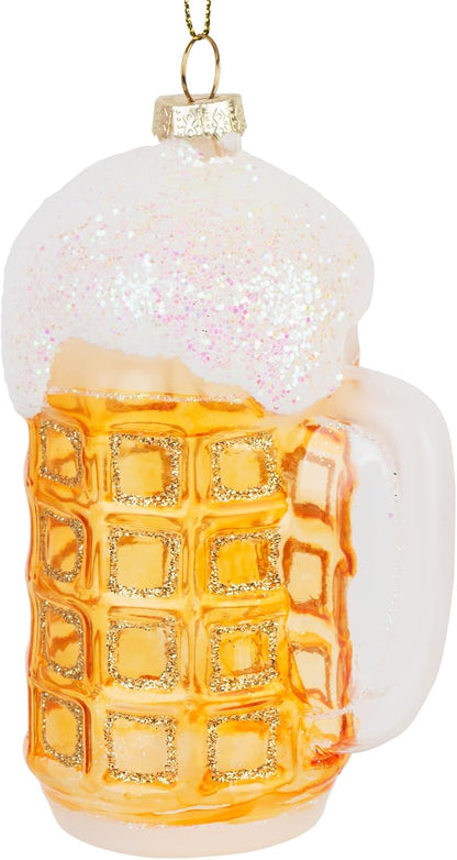 Christmas Ornaments, 2024 Glass Blown Christmas Tree Ornaments, Blue Christmas Tree Decorations, Funny Gifts & Home Decor- Mini Mug of Beer