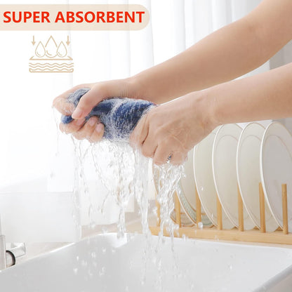 Homaxy 100% Cotton Waffle Weave Kitchen Dish Towels, Ultra Soft Absorbent Quick Drying Cleaning Towel, 13 x 28 Inches, 18-Pack, Navy Blue