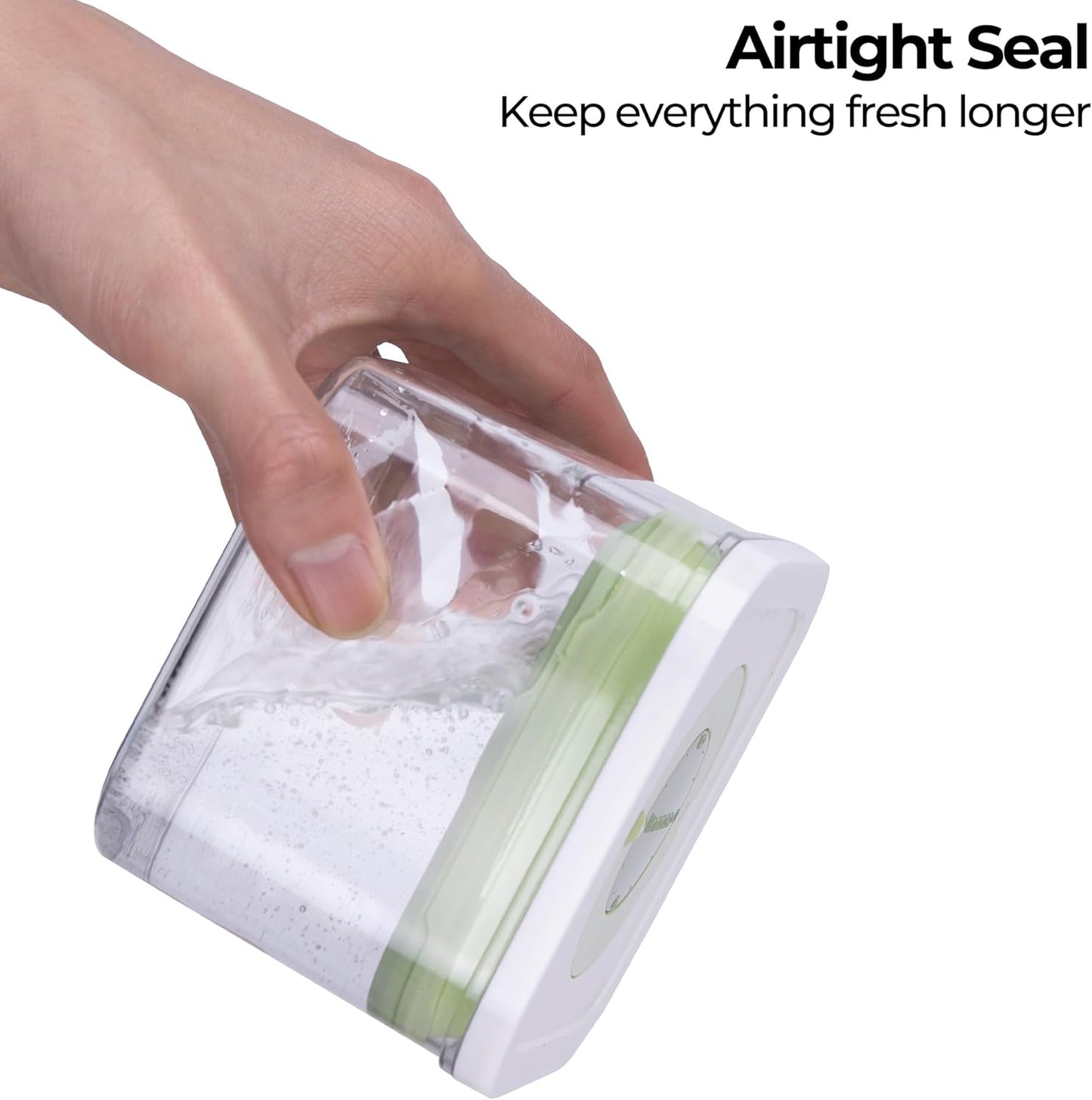 linoroso Set of 4 Pop Airtight Food Storage Containers with Date Recording Lids, Stackable Plastic Kitchen Storage Containers, Dry Cereal Container Set for Pantry Countertop Fridge Organization