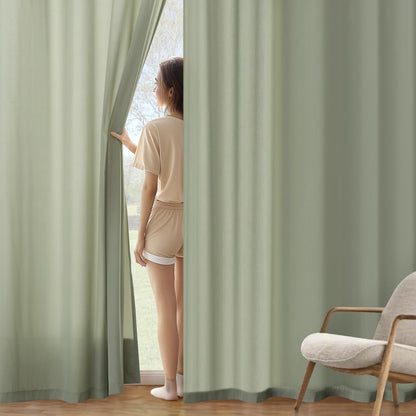 MIULEE Sage Green Privacy Sheer Curtains That Let Light in 72 Inches Long Non-See-Through Semi Sheer Curtain Light Filtering Window Curtains Drapes for Living Room Bedroom 2 Panels Set 42 X 72