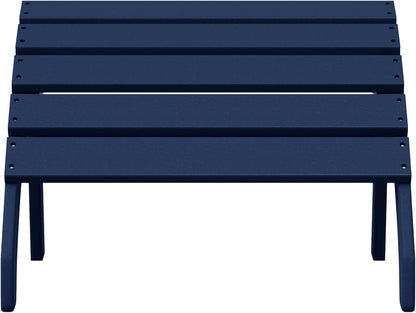 WestinTrends Dylan Outdoor Patio HDPE Adirondack Ottoman Footrest, Navy Blue