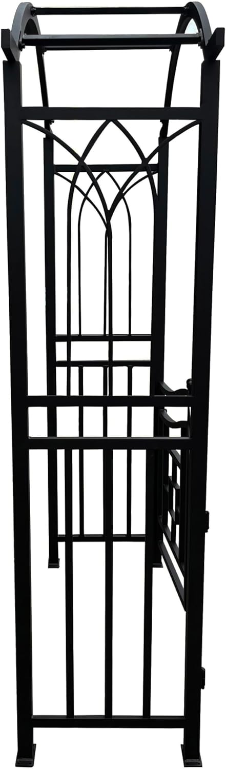 Black Aluminum Garden Arbor Arch with Gate