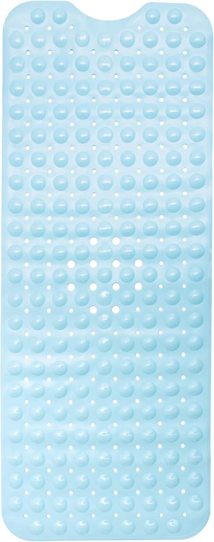 ENKOSI Bath Mat - Large Non Slip Bathtub & Shower Mat - Extra Long 40 x 16 Inch Bathroom Mats for Tub Nonslip Anti Slip Bathmats (40x16 Light Blue 1-Pack)