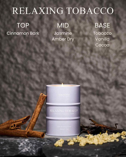 M&SENSE Tobacco Scented Candles Natural Non Toxic, Aromatherapy Candle for Stress Relief Meditation Relaxing, Housewarming Gifts for Women Men, 11.3oz 70 Hour Long Burning