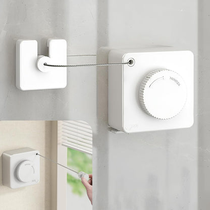 13.8ft(4.2M) Retractable Clothesline, Non-sag Clothesline, Indoor & Outdoor Heavy Duty Retractable Clothesline, Wall Mounted Stainless Steel Washing Line (White)