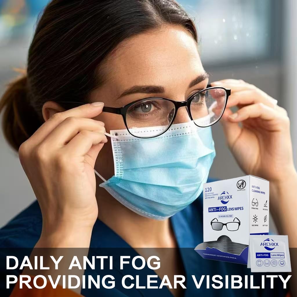 Anti Fog Wipes for Glasses, 240 Count,Pre-Moistened Cleaning Wipes, Lens Cleaner Wipe for Eyeglasses,Sunglasses,Goggles,Screen,Phone,Individually Wrapped Eye Glasses Cleaner