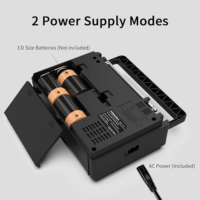 Portable Shortwave MW FM Radio with Bluetooth, ATS Tuning, Clock & Alarm, Recording, MP3/WMA Playback via USB/SD Card, Battery Operated Radio with LCD Display