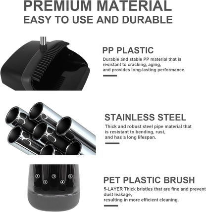 Broom and Dustpan Set, Large Household Broom with Dustpan Combo Set, 55" Long Handle Black Dust Pan Kit for Kitchen Lobby Office Indoor Outdoor