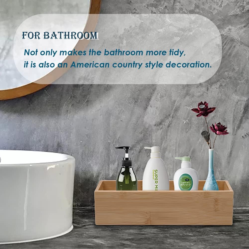 Bamboo Drawer Organizer - Kitchen Utensil Organizer Silverware Tray Cutlery Holder，Office Desk Supplies and Accessories (12x3x2.6 inch)