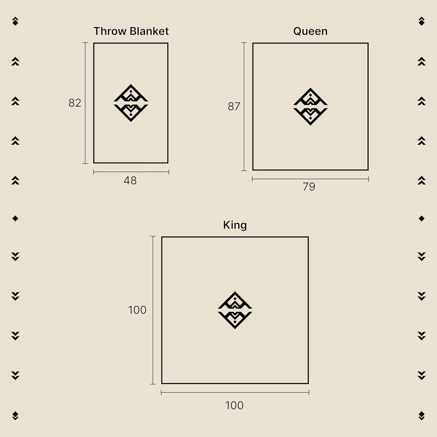 Inca Aztec Throw, Queen, King Blanket | Southwest Indian Navajo Boho Style | Native Cover for Camping, Bedding, Couch, Vanlife | Faux Alpaca, Lightweight, Hypoallergenic (Chimborazo Beige, King)