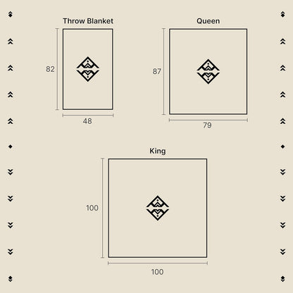 Inca Aztec Throw, Queen, King Blanket | Southwest Indian Navajo Boho Style | Native Cover for Camping, Bedding, Couch, Vanlife | Faux Alpaca, Lightweight, Hypoallergenic (Kocha Blue, Queen)