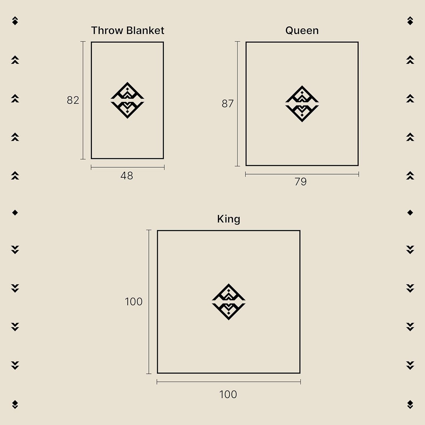 Inca Aztec Throw, Queen, King Blanket | Southwest Indian Navajo Boho Style | Native Cover for Camping, Bedding, Couch, Vanlife | Faux Alpaca, Lightweight, Hypoallergenic (Chimborazo Beige, Throw)