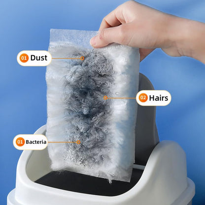 Duster Refills Compatible with Swiffer Duster, Heavy Duty Multi Surface Duster Replacement with 2 Extra Handle for Cleaning Furniture, Blinds, Ceiling Fans and Car (BLue-100Pack)