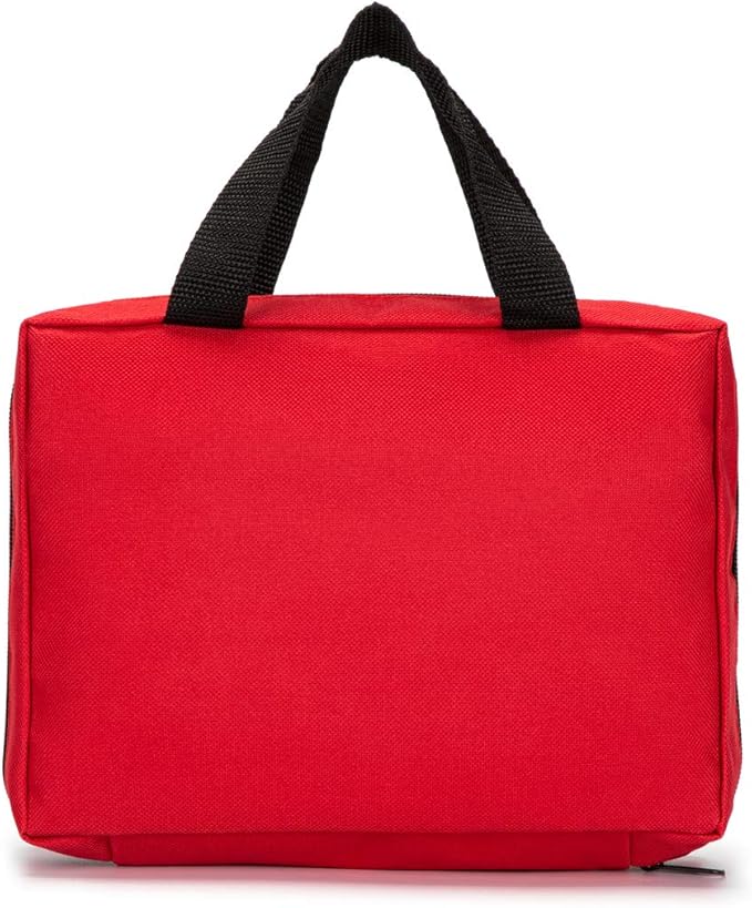 Red First Aid Bag Empty Travel Rescue Pouch First Responder Storage Medicine Emergency Bag for Car Home Office Kitchen Sport Outdoors (Red)