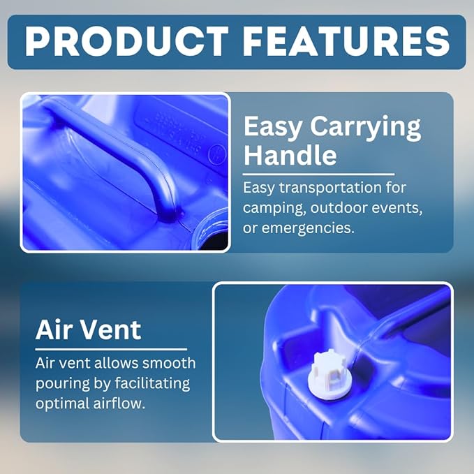 5-Gallon Stackable Water Storage Containers, Water Treatment,5 Gallons Each w/Lids + Spigot, Easy Fill, Survial Supply Emergency Water Storage for Disaster Preparedness, 20 Gallon (4 Tanks)