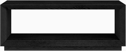 Henn&Hart 48" Rectangular Coffee Table with Open Storage Shelf for Living Room, Family Room, or Office, Black Grain