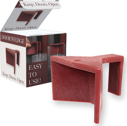 Modern Door Stop – Plastic Door Stopper for Hinged- Easy Install Mounted Hinge Stop Restrictor - Opening Stopper Wedge for Home - Ideal for Hotels, Hospitals & Schools - Red