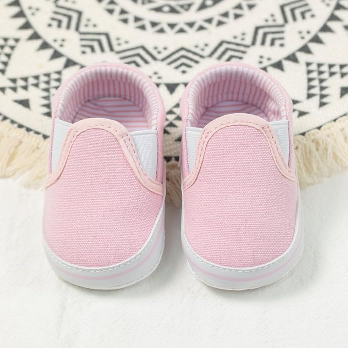 Morbido Infant Baby Boys Girls Canvas Sneaker Toddler Slip On Anti Skid Newborn First Walkers Candy Shoes for 0-18 Months