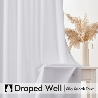 MIULEE White Privacy Sheer Curtains That Let Light in Non-See-Through Semi Sheer Curtains Light Filtering Window Curtain Drapes for Living Room Bedroom 42 X 54 Inches Long 2 Panels Set