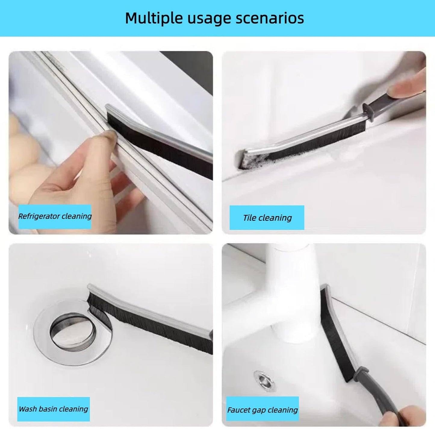 Crevice Cleaning Brush, Multifunctional Cleaning Brush Tool, Bathroom Gap Brush,Grout Brush, Cleaning Tools for Toilet, Bathrooms, Kitchens, Bathtub, Faucets, Sink, Windows，6pcs