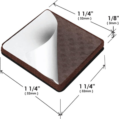 Slipstick GorillaPads CB148 Non Slip Furniture Pads/Rubber Gripper Feet (Set of 8) Self Adhesive Anti-Skid Floor Protectors, 1-1/4 inch Square, Black