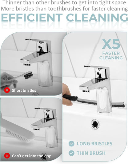 SXhyf Crevice Cleaning Brush - Grout Scrub Brush, House Cleaning Supplies, Gap Cleaning Tools, Home Essentials, Gifts for Women Men, Hard Bristle Crevice Cleaner Brush for Household Use, Bathroom