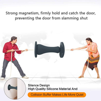 Door Stop, Silicone Magnetic Door Stop Holder Wall Mount Damage-Free with Durable Waterproof House Door Stopper,Eco-friendly Special Adhesive Door Stoppers No Need to Drill Collision Mute(Gray)