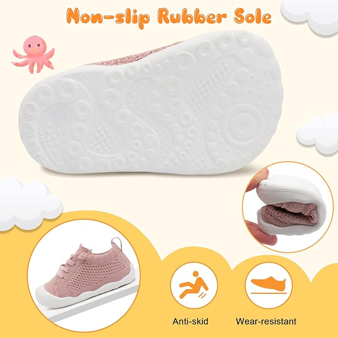 JIASUQI Baby Shoes for Toddler Boys Girls Sneakers Slip on Walking Shoes for Babies