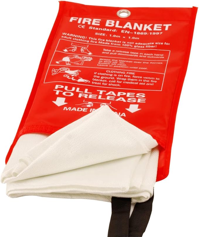 Aksipo Fire Blanket Fiberglass Fire Emergency Suppression Flame Retardant Blanket Emergency Survival Safety Cover for Kitchen Home House Car Office Warehouse, 4 Pack (39.3X 39.3 inch)