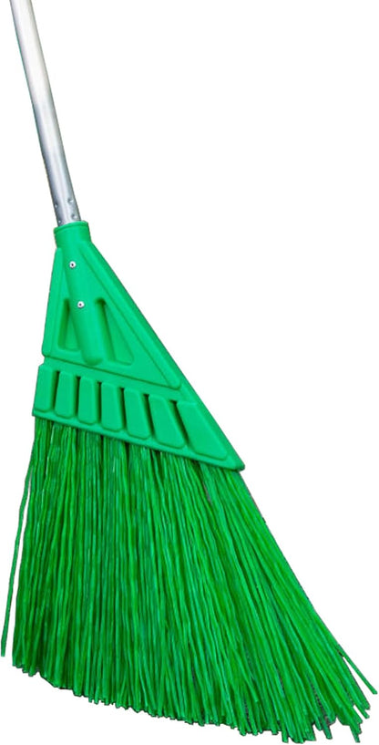 Courtyard Broom/Heavy-Duty Broom Long-Handled Commercial Broom Angle Broom for Outdoor Courtyard Garage Lobby Mall Market Floor（Grey+Green）