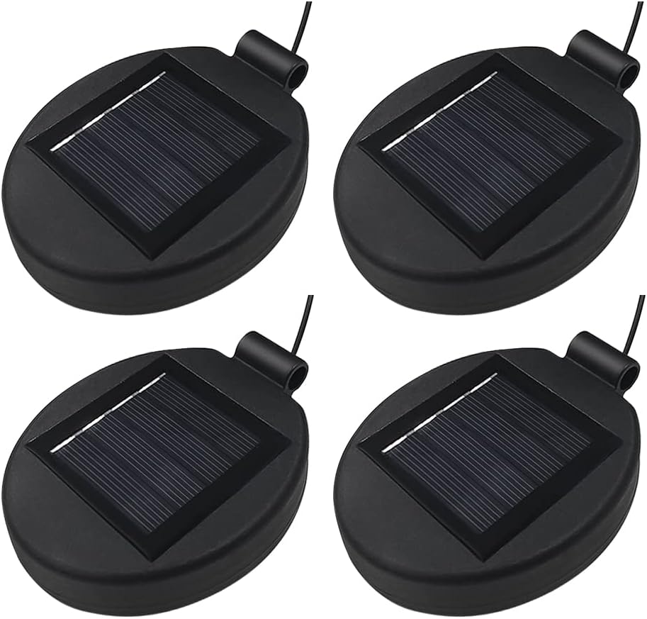 Solar Lantern Top LED Panel Lantern Lid Lights Replacement Part for Outdoor Flower DIY Solar Flower Lights Garden Patio Decor (4PCS)