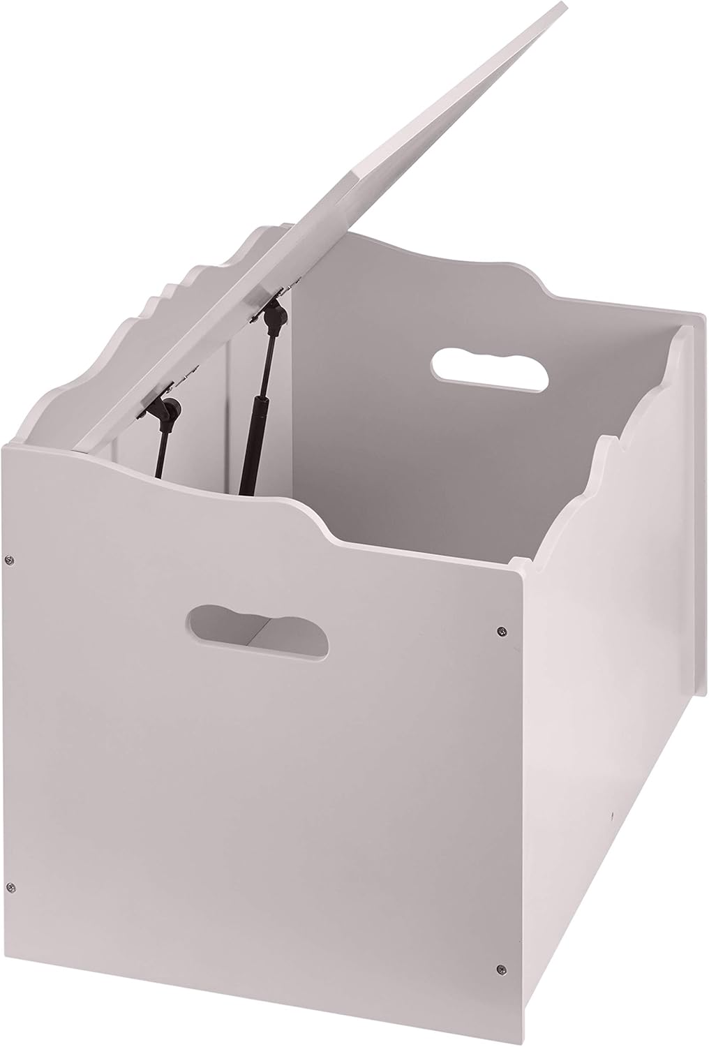 Amazon Basics Kids Toy Box, Wooden Organizer Storage Chest, Gray, 30" x 18" x 19"