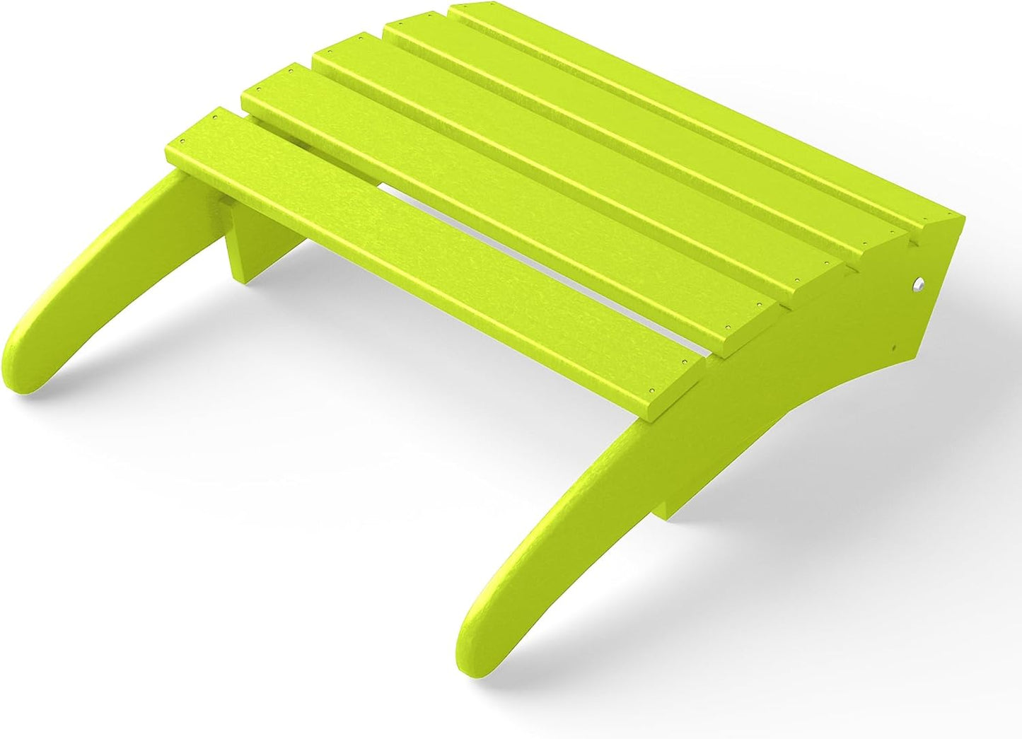 WestinTrends Outdoor Ottoman, Patio Adirondack Ottoman Foot Rest, All Weather Poly Lumber Folding Foot Stool for Adirondack Chair, Widely Used for Outside Porch Pool Lawn Backyard, Lime