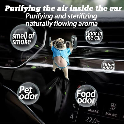 8PCS cute Pug acrylic car vent diffuser, 2D prank Havana cigar car diffuser, cute car freshener, fun and fashionable interior accessories, air outlet clip decoration